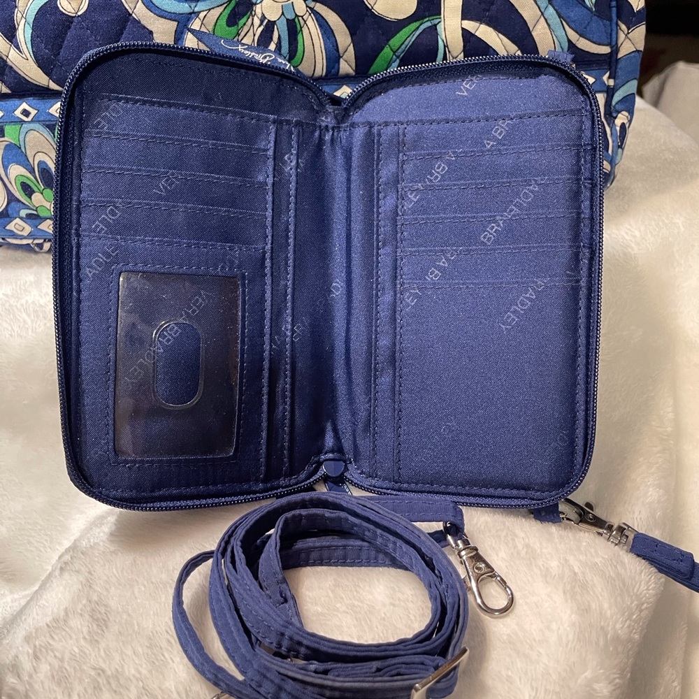 Vera Bradley “Mediterranean” Bowler Bag w/Crossbody Wallet - Picture 6 of 16